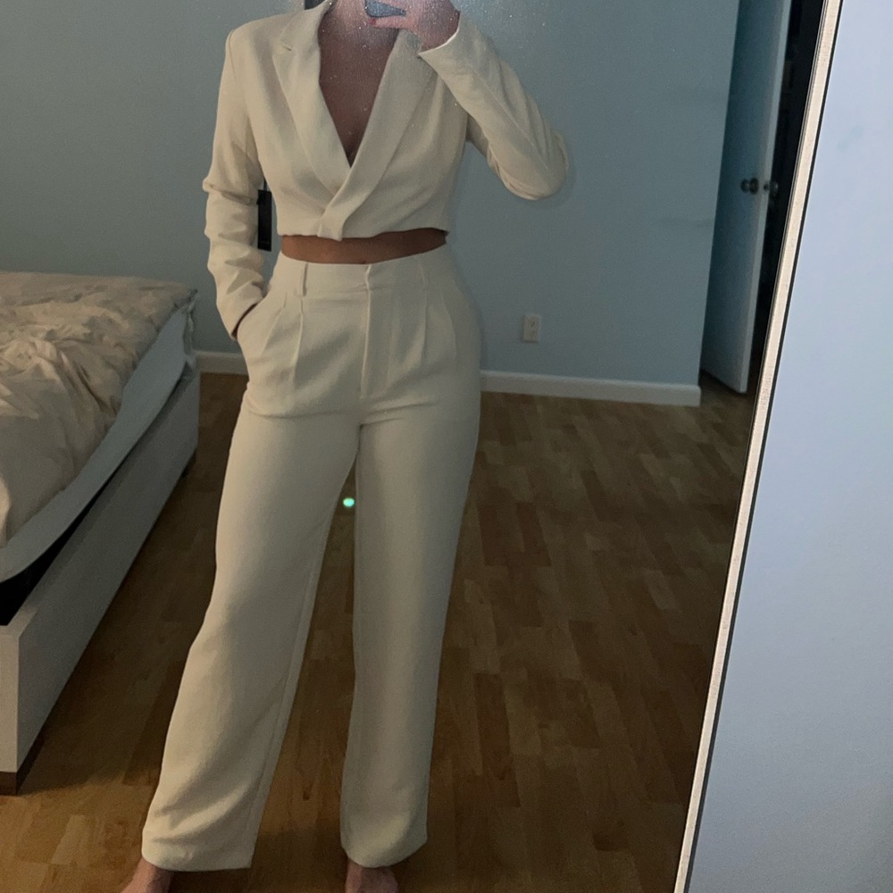 Forever 21 Cream Blazer Set